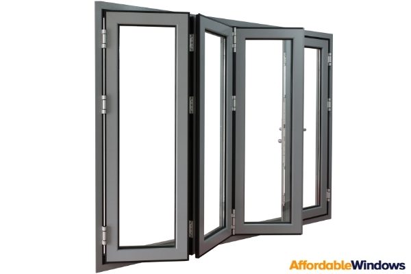 are bifold doors secure white background