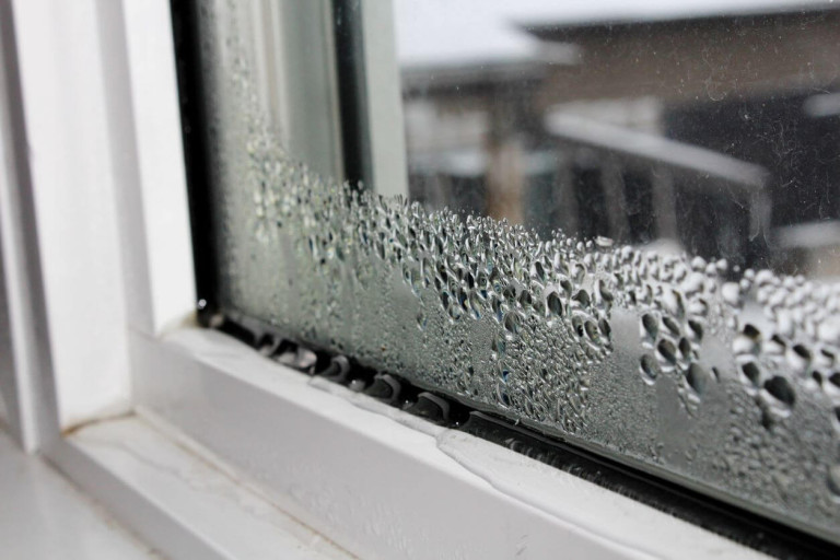 water condensation on pvc window