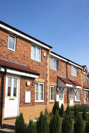 Modern suburban brick family houses