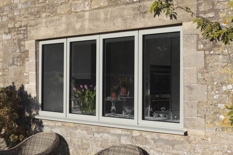 Aluminium window light grey